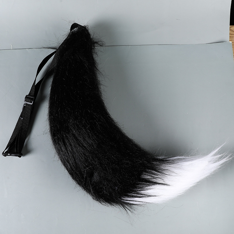 9cm 장발 여우 꼬리 흑백