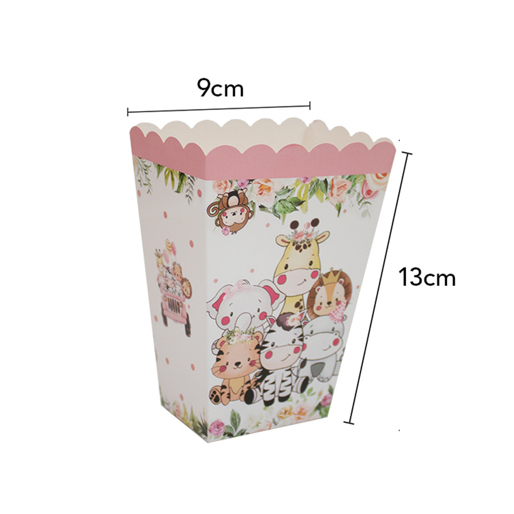 2023 nueva selva Rosa animal plato de papel taza de papel tejido mantel Tema del partido vajilla desechable traje