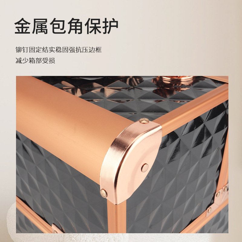 2025 nuevo estuche de almacenamiento de cosméticos portátil portátil especial de gran capacidad y multifunción con partición multicapa con cerradura