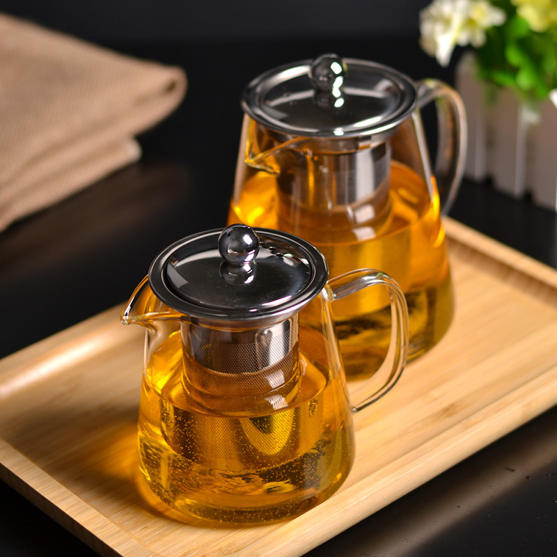 tetera de té de vidrio separación de agua de té filtrado resistente a altas temperaturas tetera de kung fu doméstica de alta borosilicona tetera especial para hacer té