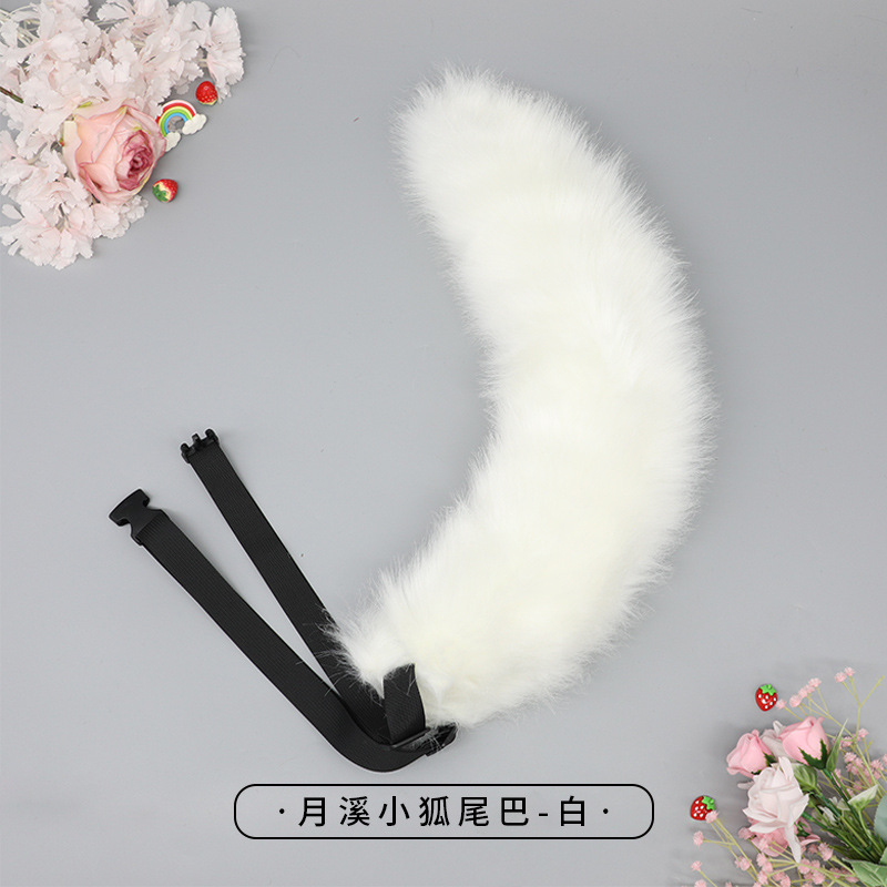 Una pieza hecha a mano japonés Lolita bestia oído tocado Cosplay decorativo pelo vertical blanco zorro oído diadema