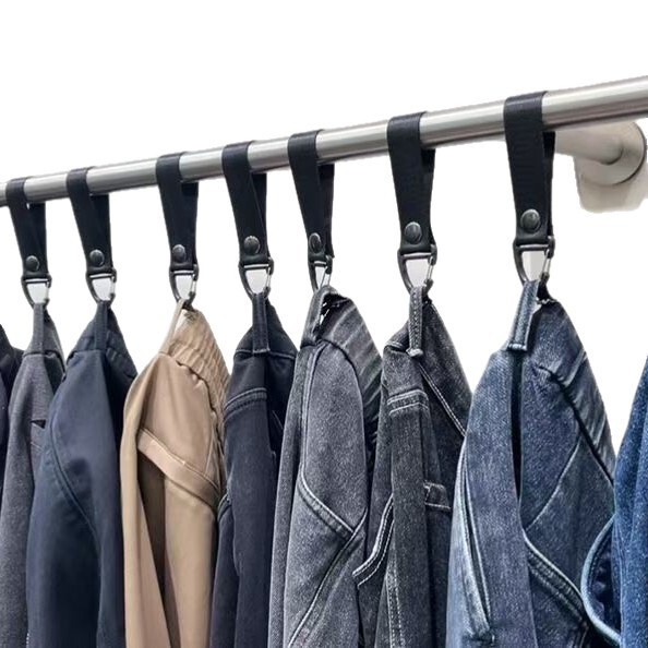 服装店织带三角挂衣钩牛仔裤展示休闲运动帆布条调高度陈列挂衣钩|undefined