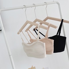 Strapless breathable tube top bra, anti-exposure, small breast bra, secondary breast black technology, Q-elastic, soft, non-slip, invisible