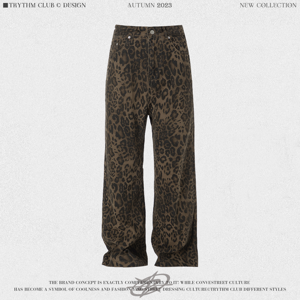 Whoowap americano retro High Street marea suelta desierto calle leopardo imprimir drapeado recto apenado hombres y mujeres guardapolvos