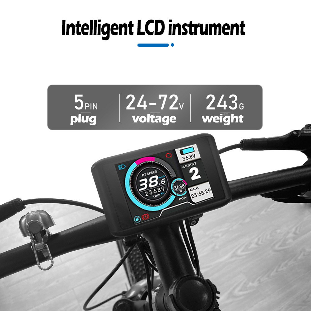 Bicycle lithium accessories UKC1 color display 36V 48V 60V 72V compatible 52V waterproof connector