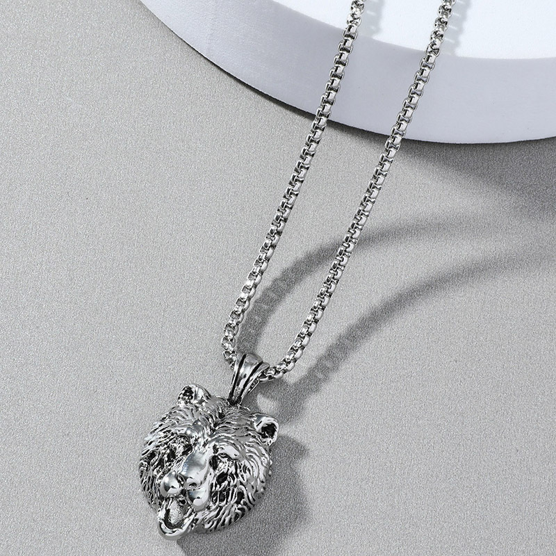 European and American Domineering Retro Leopard Bear Rhinoceros Pendant Hip Hop Punk Fashion Menu002