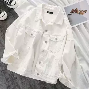 Denim Jacket High Collar, Autumn Casual Solid Color, Button Front (S–XXL)