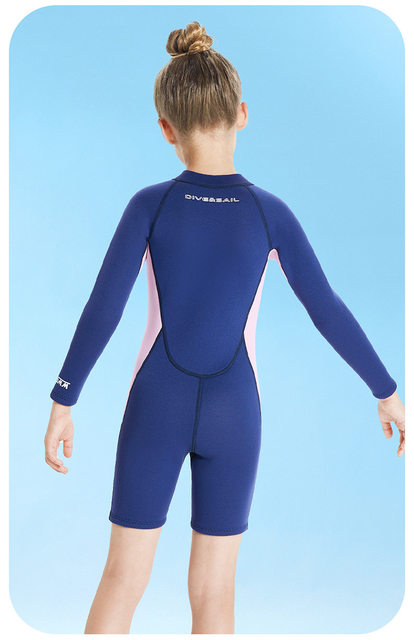 Combinaison Courte Enfant 2 Mm Néoprène Anti-UV - Pour Natation, Surf, Plongée Avec Tuba, Idéale Eau Froide, Fermeture éclair Avant