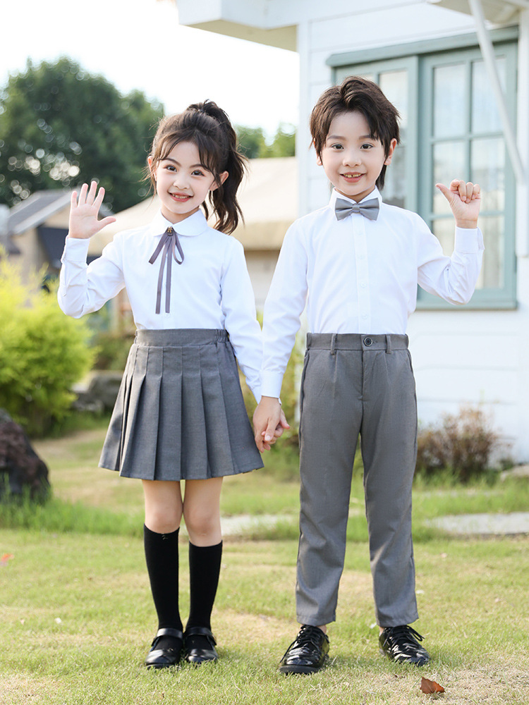 Conjunto de ropa de actuación de la escuela primaria, uniforme de jardín de infantes, uniforme escolar para niños y niñas, uniforme escolar, uniforme de clase para niños mayores