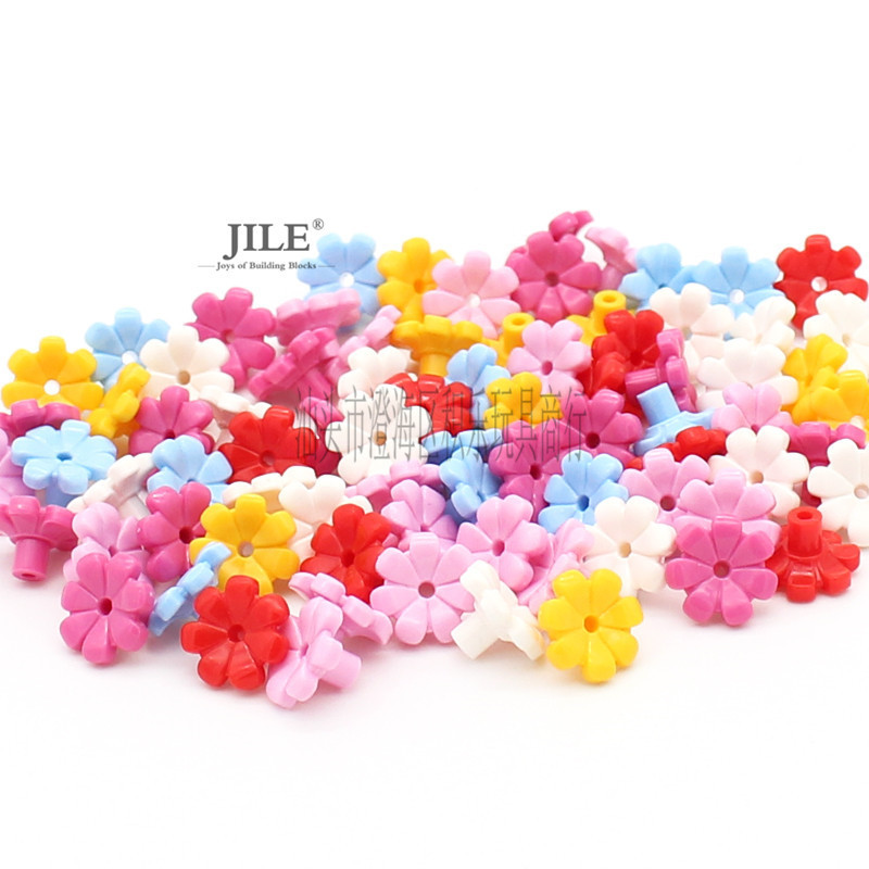Domestic small particle building blocks scene accessories 32606 1*1 Seven-petal flower plant tree house cherry blossom 0.1KG