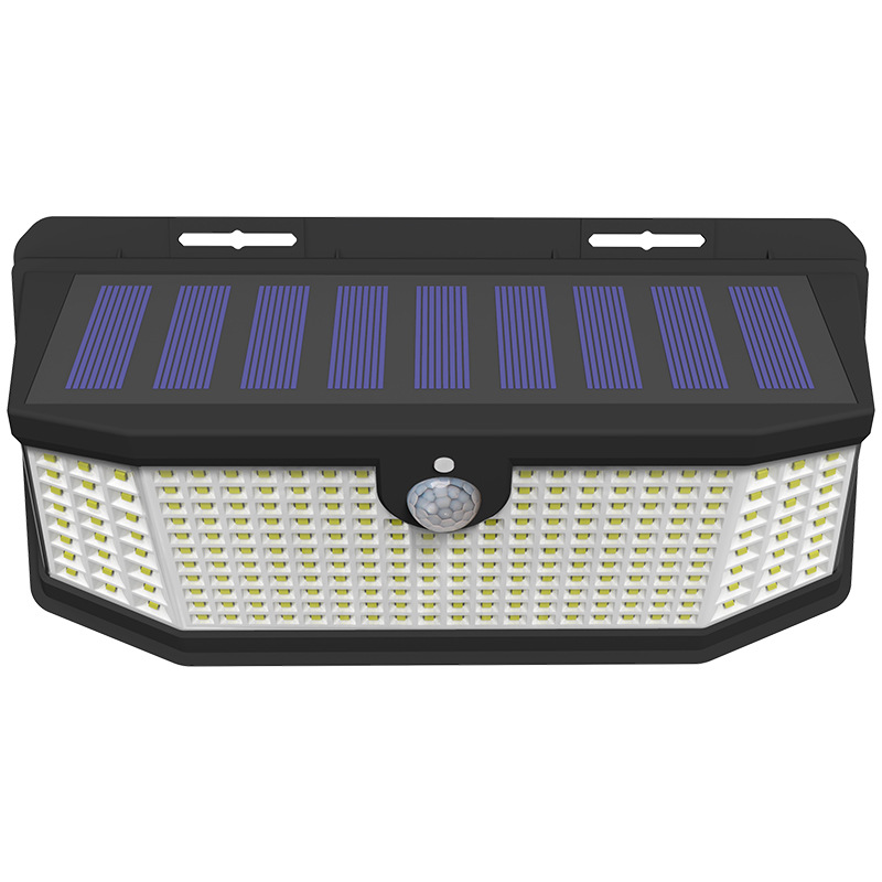 Lámpara solar de pared para puerta, balcón, pasillo, patio, luz LED con sensor exterior impermeable y panel solar.