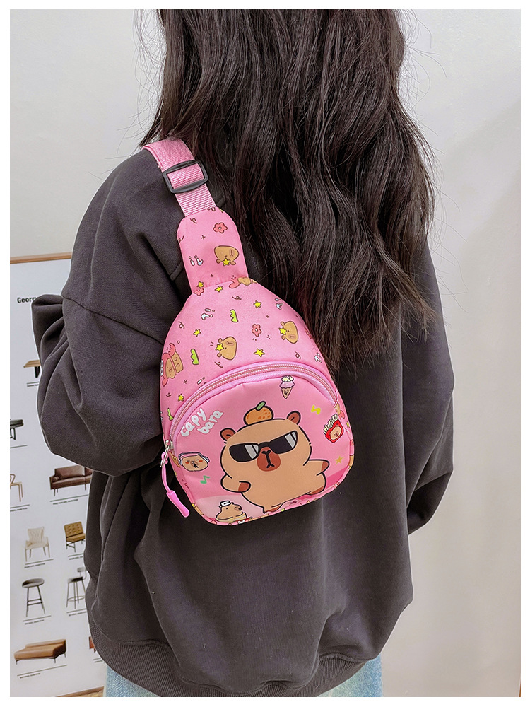Kid'S Nylon Capybara Cute Square Zipper Fanny Pack display picture 11