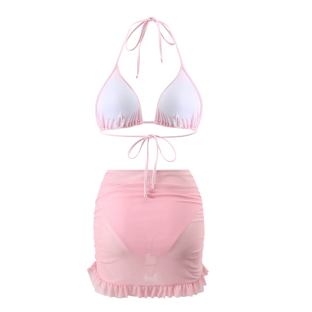 (Cross-border trading), solid swimwear, set, European style, Amazon, 3 piece set