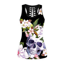 欧美 性感 时尚 3D数码印花女士镂空背心短款短袖