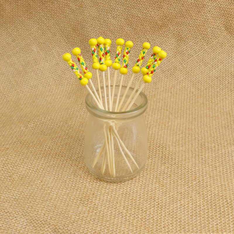 Desechable palo de bambú 12cm cóctel decorativo palo de postre