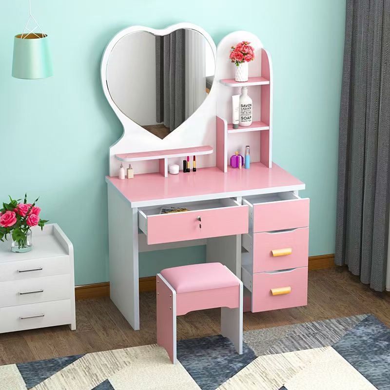 Alta sensación de ensamblaje de dormitorio mesa de maquillaje mini gabinete de maquillaje en línea popularidad moderna simple mesa de maquillaje