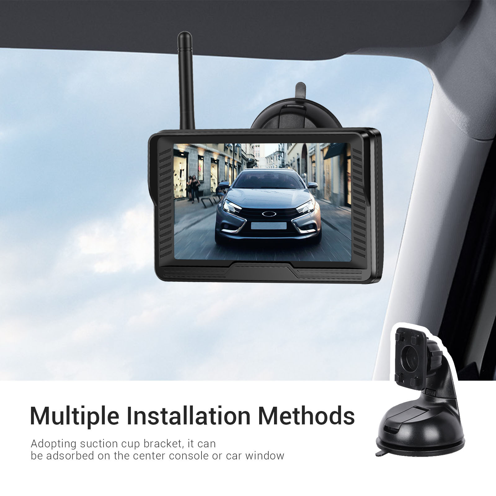 Cross-border 5inch HD AHD Car Monitor Digital Wireless Single-Channel Video Input Reverse Rearview Camera