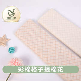 现货彩棉提花布 单面全彩棉格子布 婴童内衣三角巾尿布面料 针织