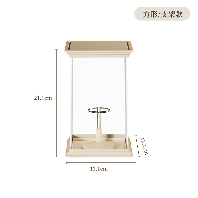 罗马柱形手办展示盒收纳盒可叠加盒透明拉布布毛绒玩偶防尘展示架|undefined