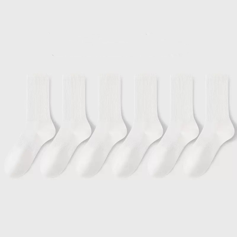 Algodón peinado calle marea calcetines alto elástico color sólido alto algodón plana deportes hombres y mujeres calcetines equipo calcetín de algodón