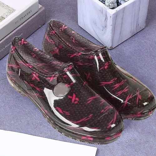 Spring and Autumn Crystal Yuanbao short-tube rain boots for women, low-top non-slip rubber shoes, kitchen flat rain boots, women's work water boots