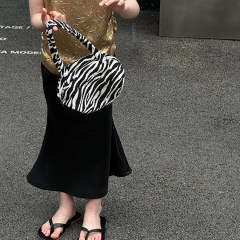 Little Girl Fish Tail Skirt 2024 Summer New Arrival Korean Style Children's Clothing Unique Design Black Fish Tail Dress Drop Ship One Piece