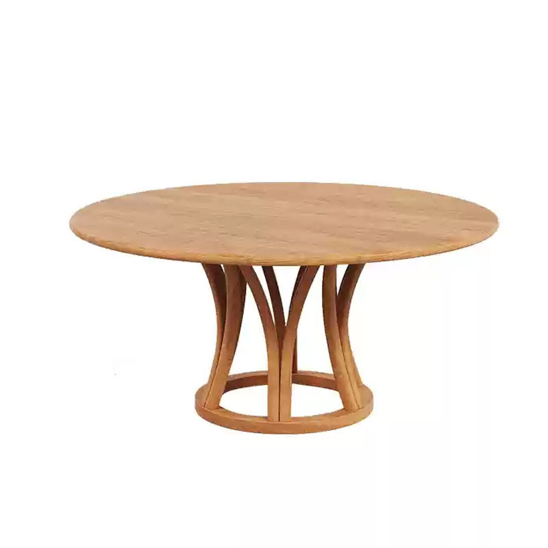 sofá de madera maciza estilo japonés semicircular tela de caña con asiento de tarjeta, restaurante temático del sudeste asiático combinación de mesas y sillas