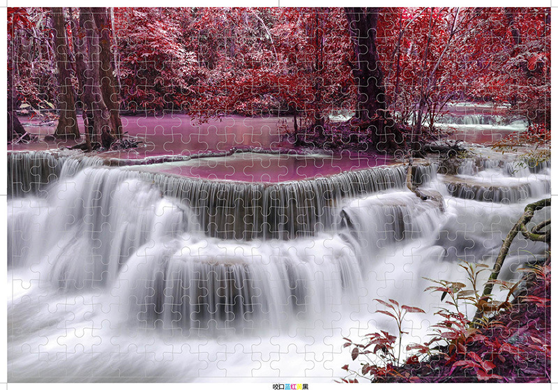 Ventas directas de la fábrica 300 unidades paisaje dibujos animados niños juguetes educativos vacaciones Navidad regalo rompecabezas madera