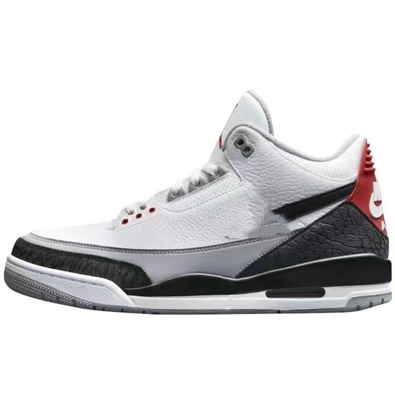 莆田靴工場国境を越えた直接供給 aj3 藤原ヒロシ ホワイトセメント ホワイトキャット クロワッサン 3 男女兼用カジュアルバスケットボールシューズ|undefined