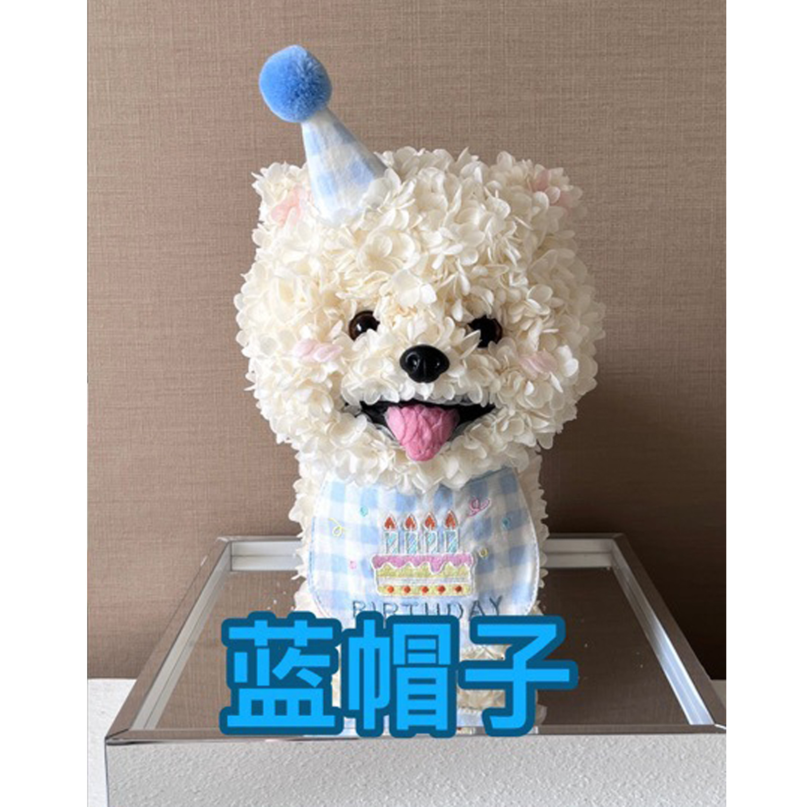 Flor eterna Hortensia Perro Maltsian Regalo de flores reales Confesión de bodas Regalo de cumpleaños de San Valentín Flor eterna Cachorro