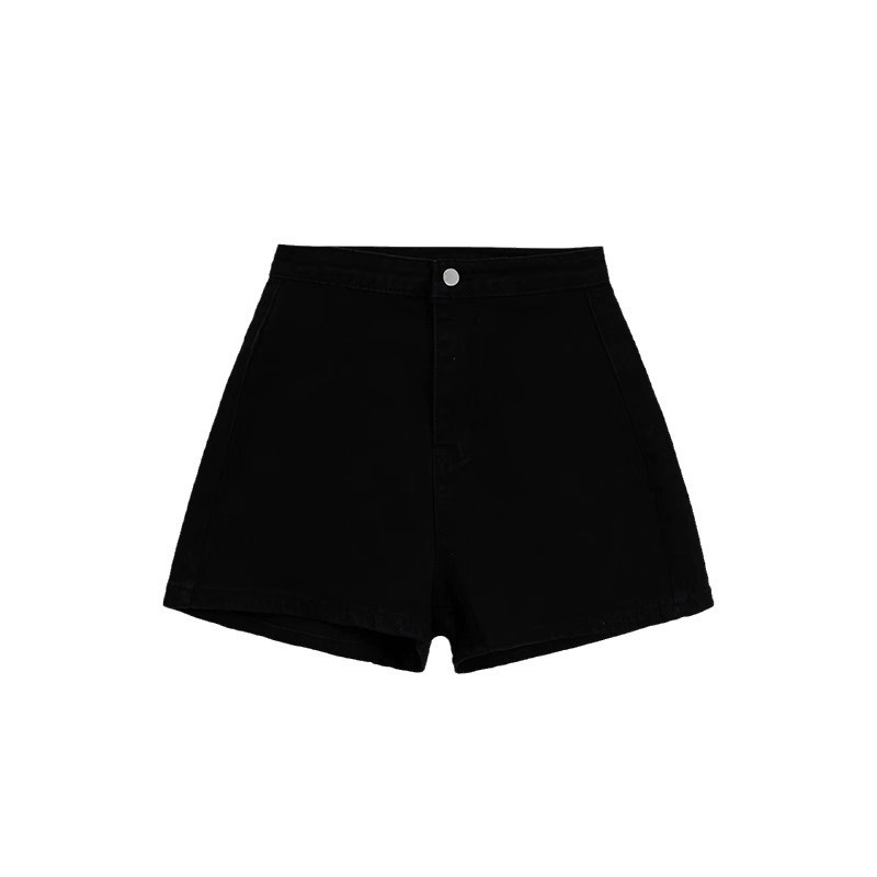 夏日热卖~黑色百搭牛仔短裤包臀超短热裤女夏季高腰辣妹紧身裤子|undefined