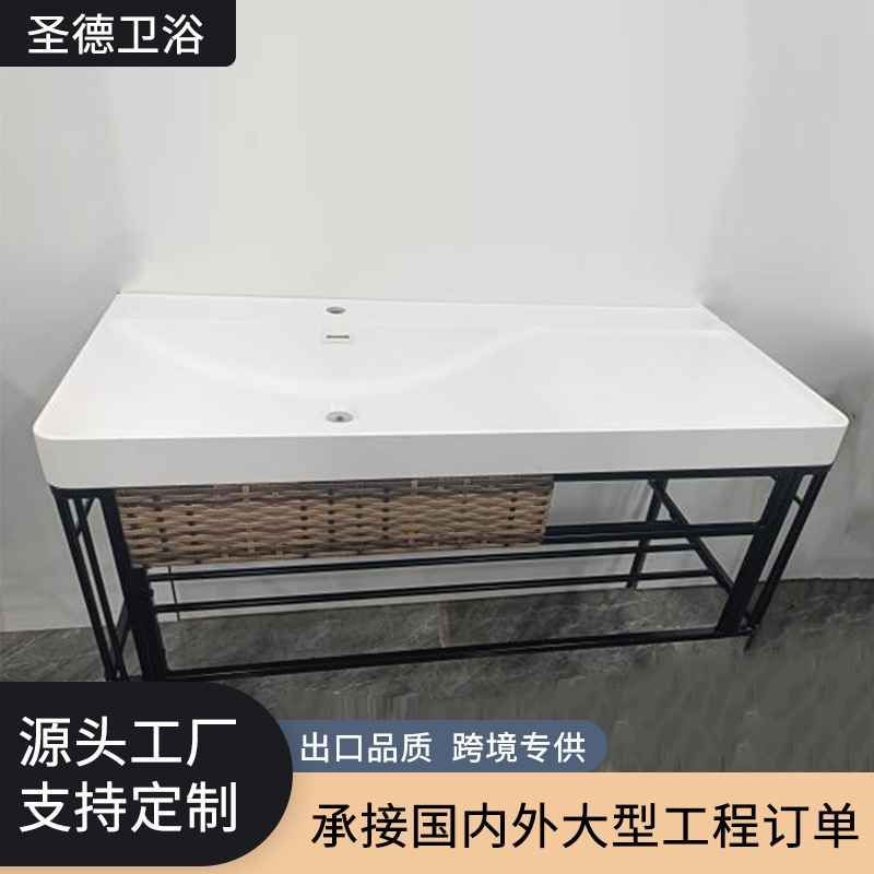 Minimalist Style Artificial Stone Washbasin Sink with Integrated Design, Modern Simple Style for Bathroom Minimalist Style Artificial Stone Washbasin Sink with Integrated Design, Modern Simple Style for Bathroom