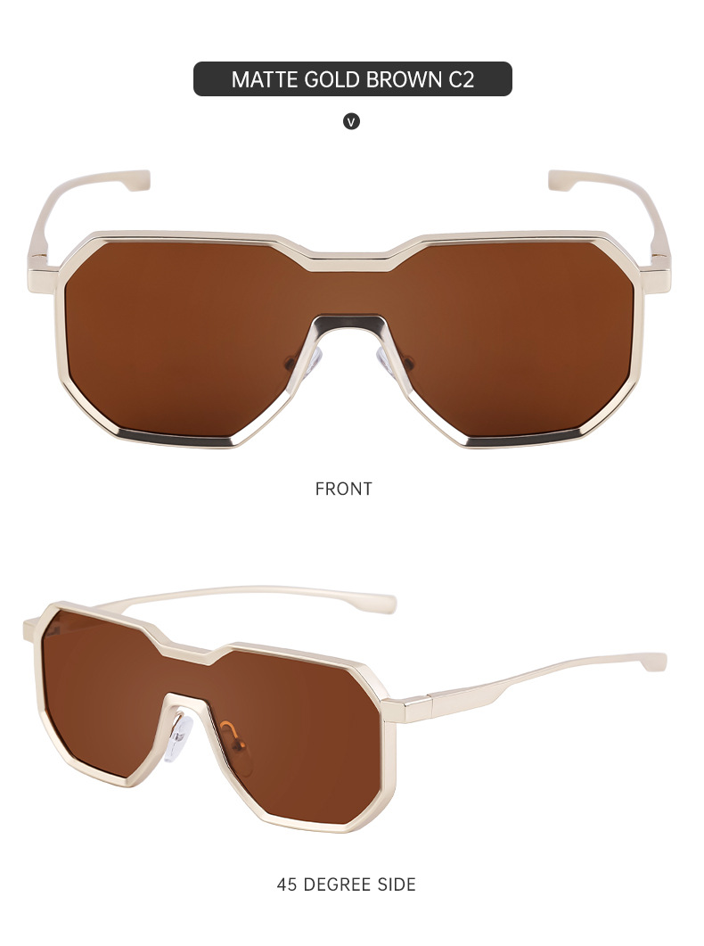 Steampunk Style Metal Sunglasses For Men Irregular Retro Frames_voghion.com