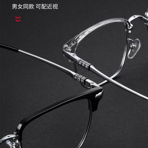 Xiaohongshu square frame eyebrow frame business TR90 men's anti-blue light reading glasses large frame high-end glasses for middle-aged and elderly people