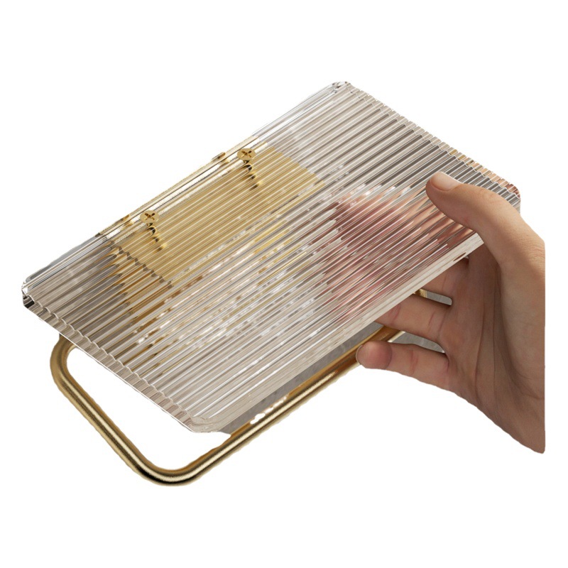 Light luxury toilet tissue box punch-free roll paper holder toilet paper holder toilet tissue box acrylic tissue holder storage