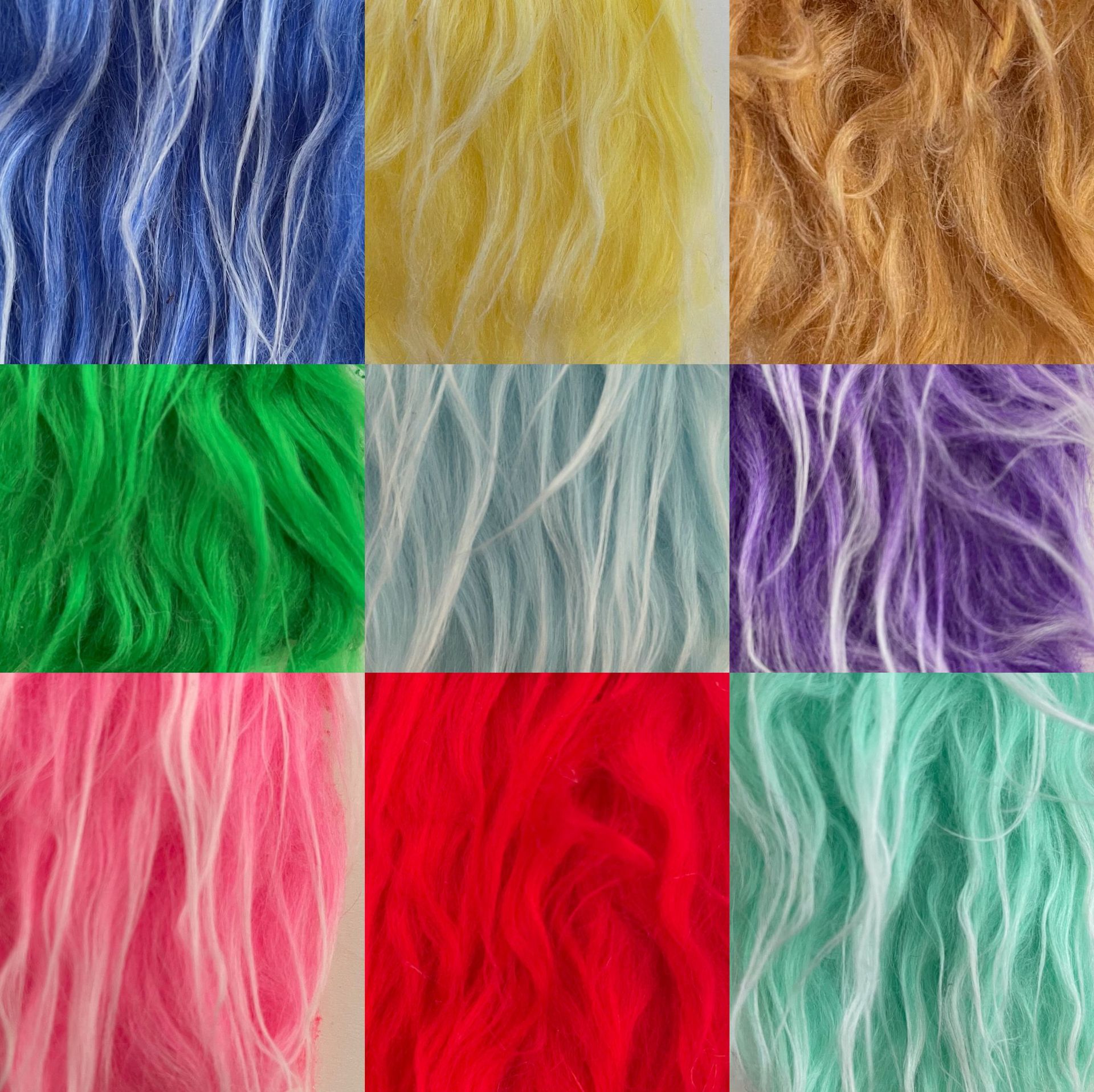 水洗毛600g落水毛棉花娃娃头发面料工艺品6cm滩羊绒仿毛长毛绒