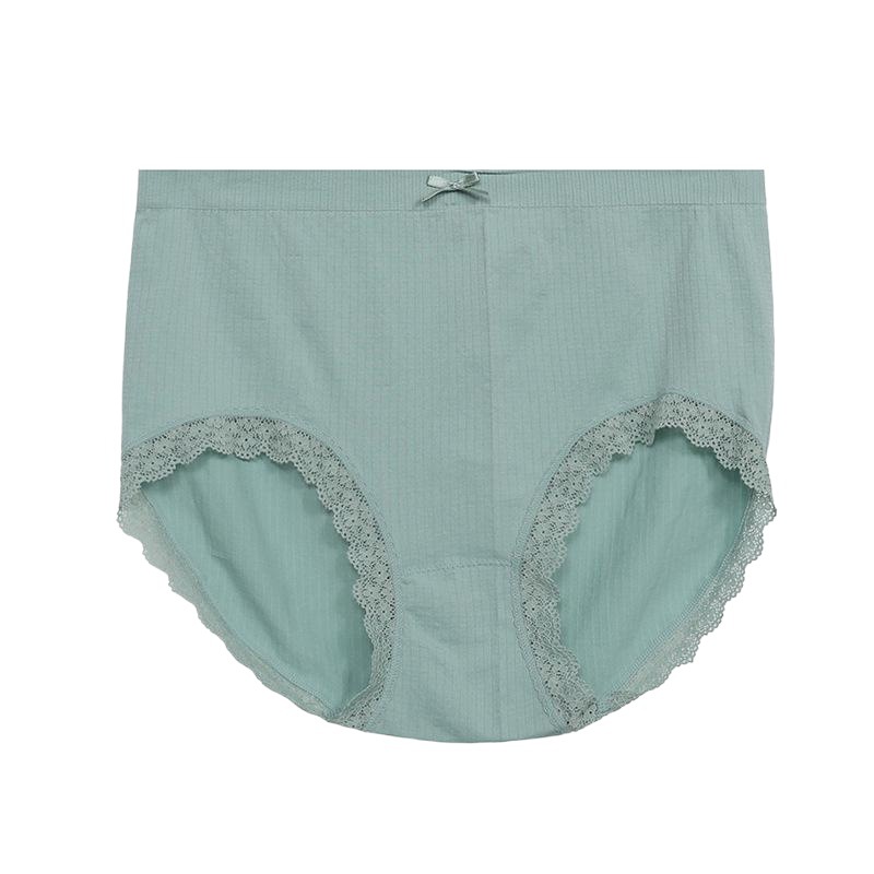 New Large Size Women's Clothing High Waist Hip Breathable Mid-waist Lace Underwear for Chubby 260534