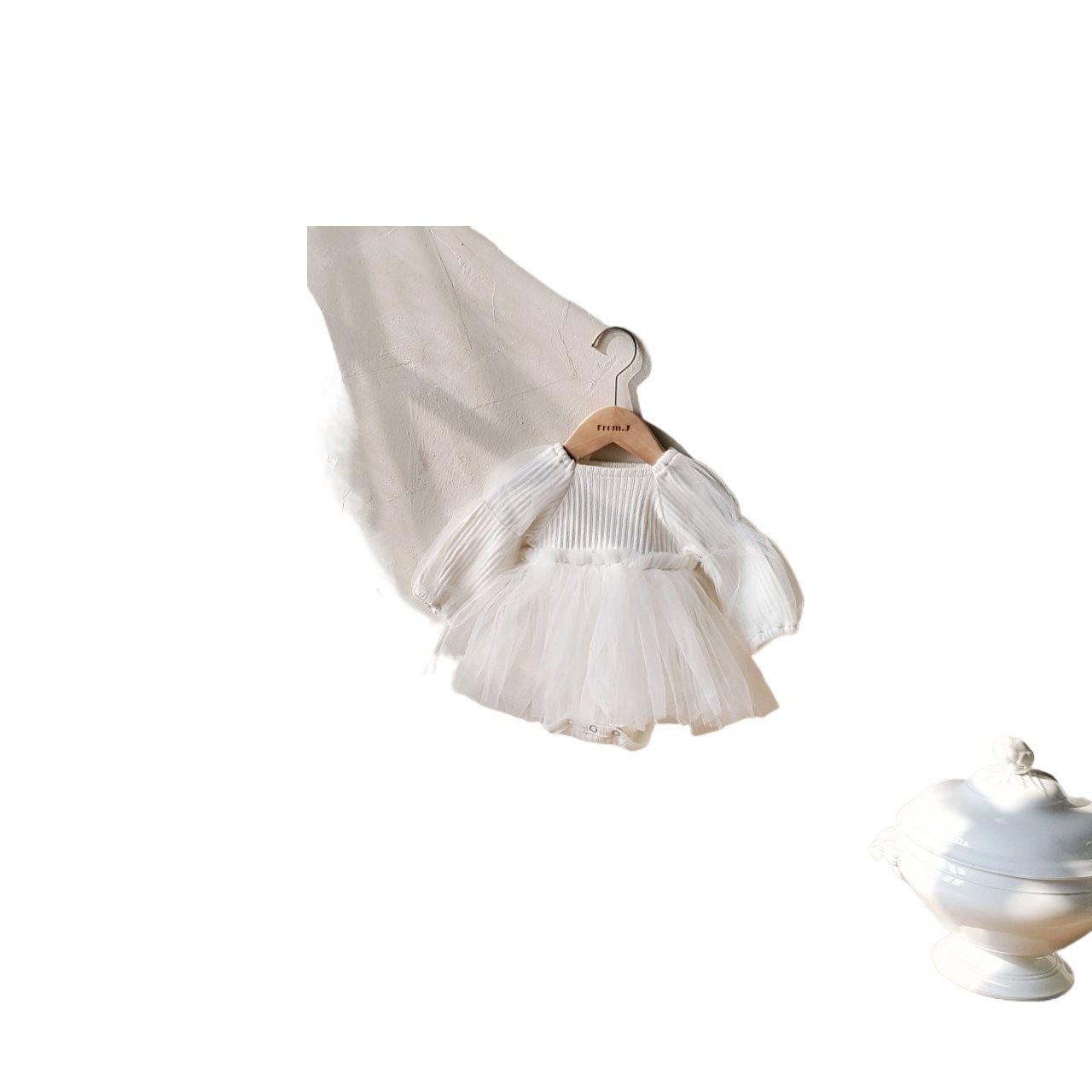 Ins2022 bebé malla puff manga mameluco estilo coreano algodón recién nacido bolsa pedo mameluco ropa de luna llena