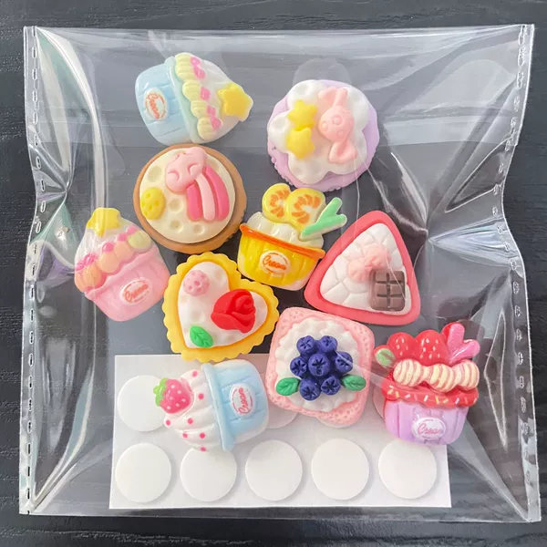 Fruit cake series 10 packs and 1 pack (10 fixed -style resin buckle+10 point glue)