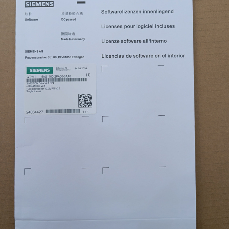 6AU1400-2PA00-0AA0全新原装西门子SIMOTION CF卡