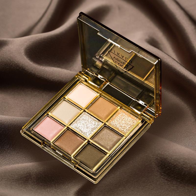 DIKALU nueve colores Sombra de ojos Ciudad fría y cálida placa perlescente mate acrílico transparente nueve rejilla sombra de ojos tierra transfronteriza