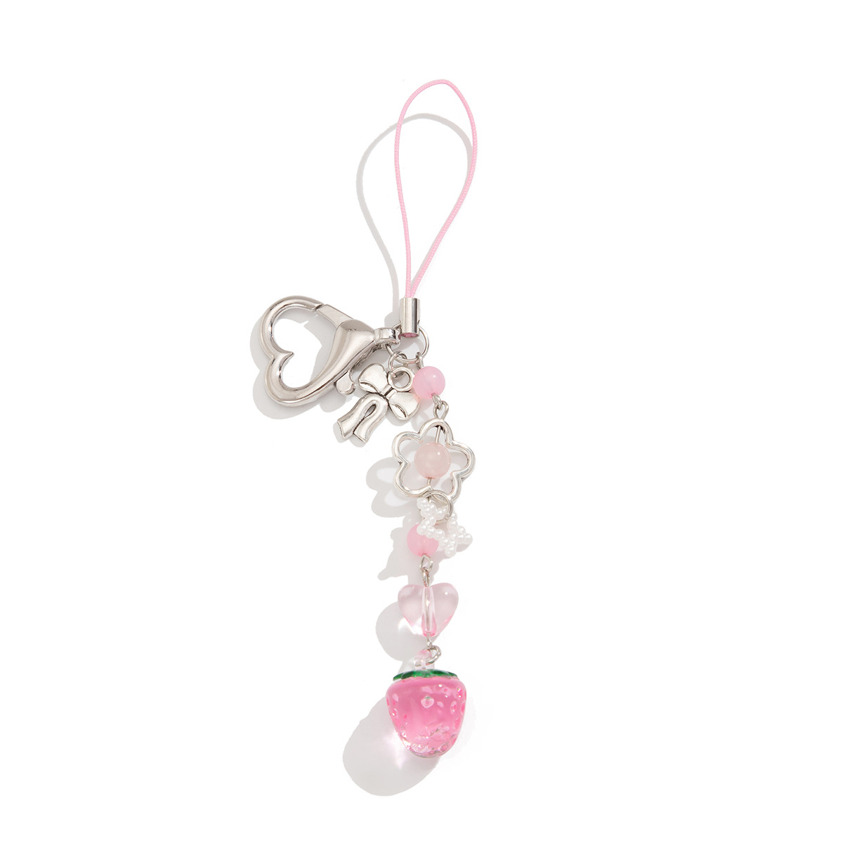 12g Weight Bag Pendant, Keychain Classification 1 Piece Quantity Daily Occasion Alloy Material Fruit, Strawberry Pattern Women's Gender Cute, Pastoral Style Cute Pastoral Fruit Strawberry Arylic Alloy Women's Bag Pendant Keychain 14