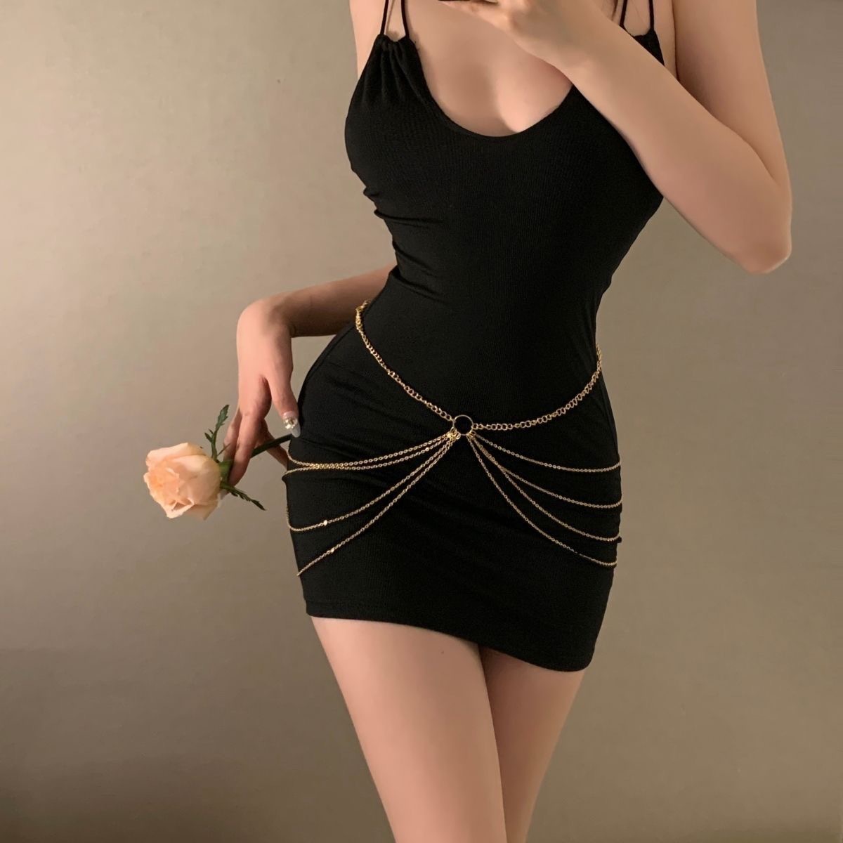 辣妹风多层流苏金属腰链个性时尚百搭夜店性感身体链裙子装饰链条|ms