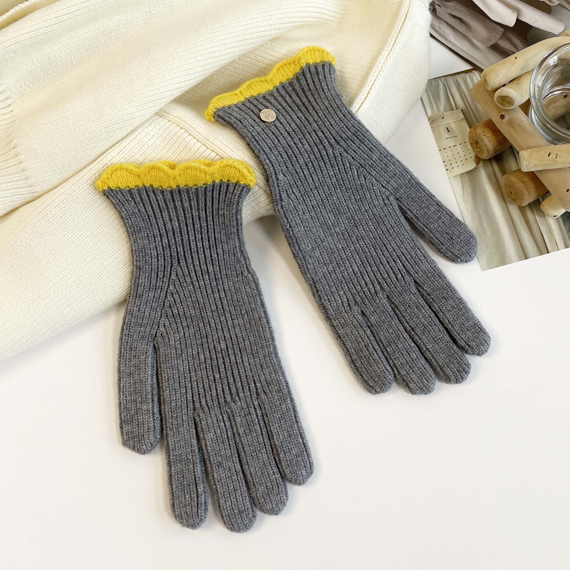 Gestrickte Handschuhe Für Damen Warme Winter-wollhandschuhe_voghion.com