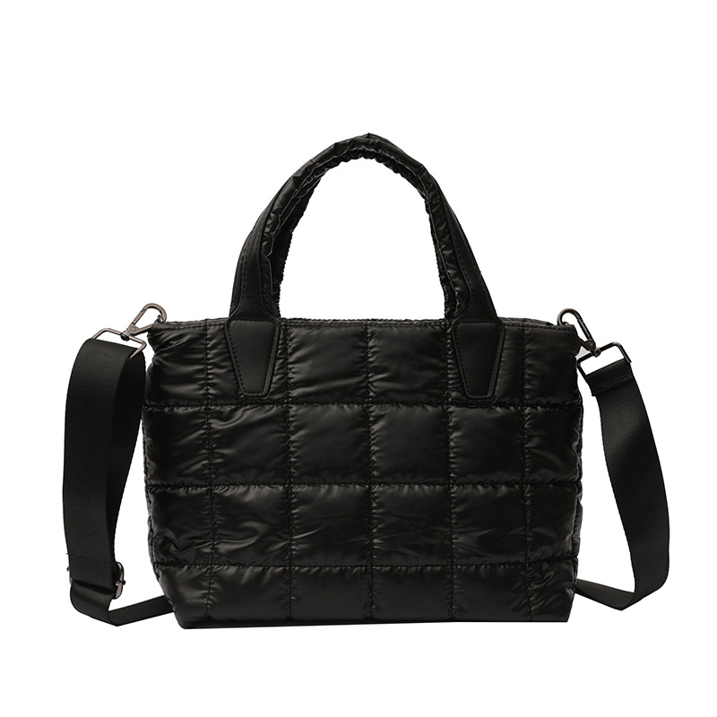 Bolso de mano acolchado de algodón de gran capacidad para mujer, nuevo bolso de moda 2024, bolso cruzado de hombro de alta gama para ir al trabajo