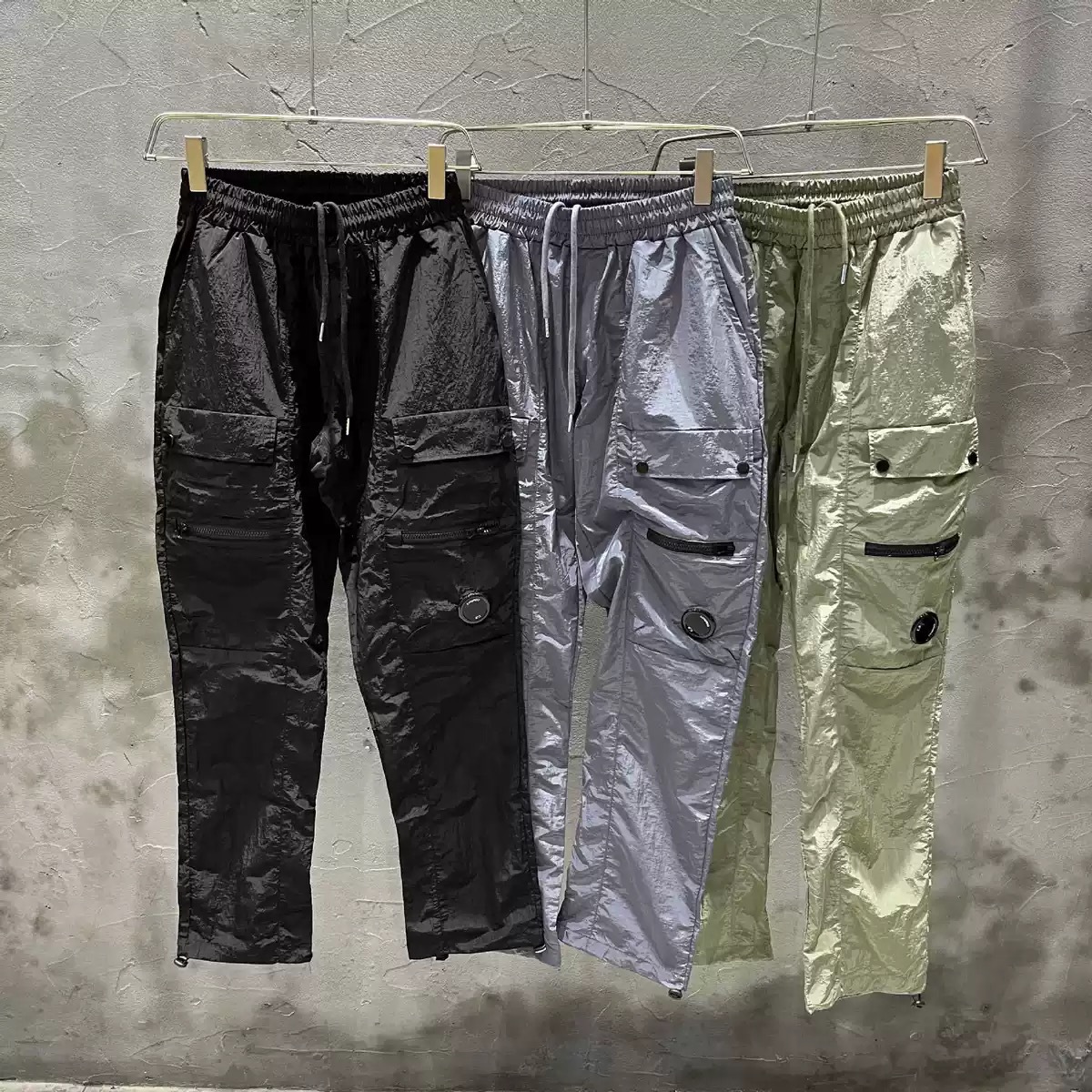 Foreign Trade Company Pocket Lens Details Classic Washed Cargo Pants Men's Quick-Dry Casual Long Pants Trendy