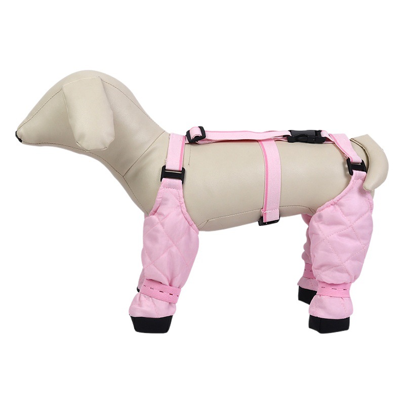 Nuevo Otoño e Invierno perro boxer shorts anti-orina forrado de vellón acolchado cálido pierna cubierta de la suspensión envoltura pies mascota anti-polvo sucio pantalones ropa de una sola pieza