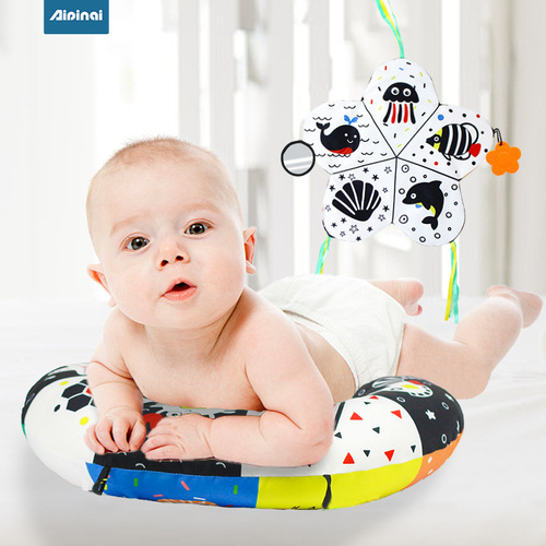 新款婴儿抬头训练枕 婴幼儿黑白趴趴枕  宝宝早教游戏毯产品