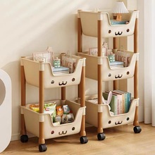 新款可爱多层置物架落地零食收纳小推车宿舍家居卧室玩具移动架子