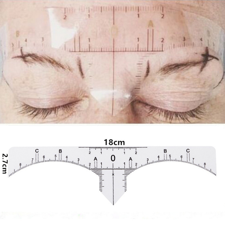 纹绣眉尺辅助设计眉卡 一次性眉型设计尺 标准纹眉尺定位尺多规格